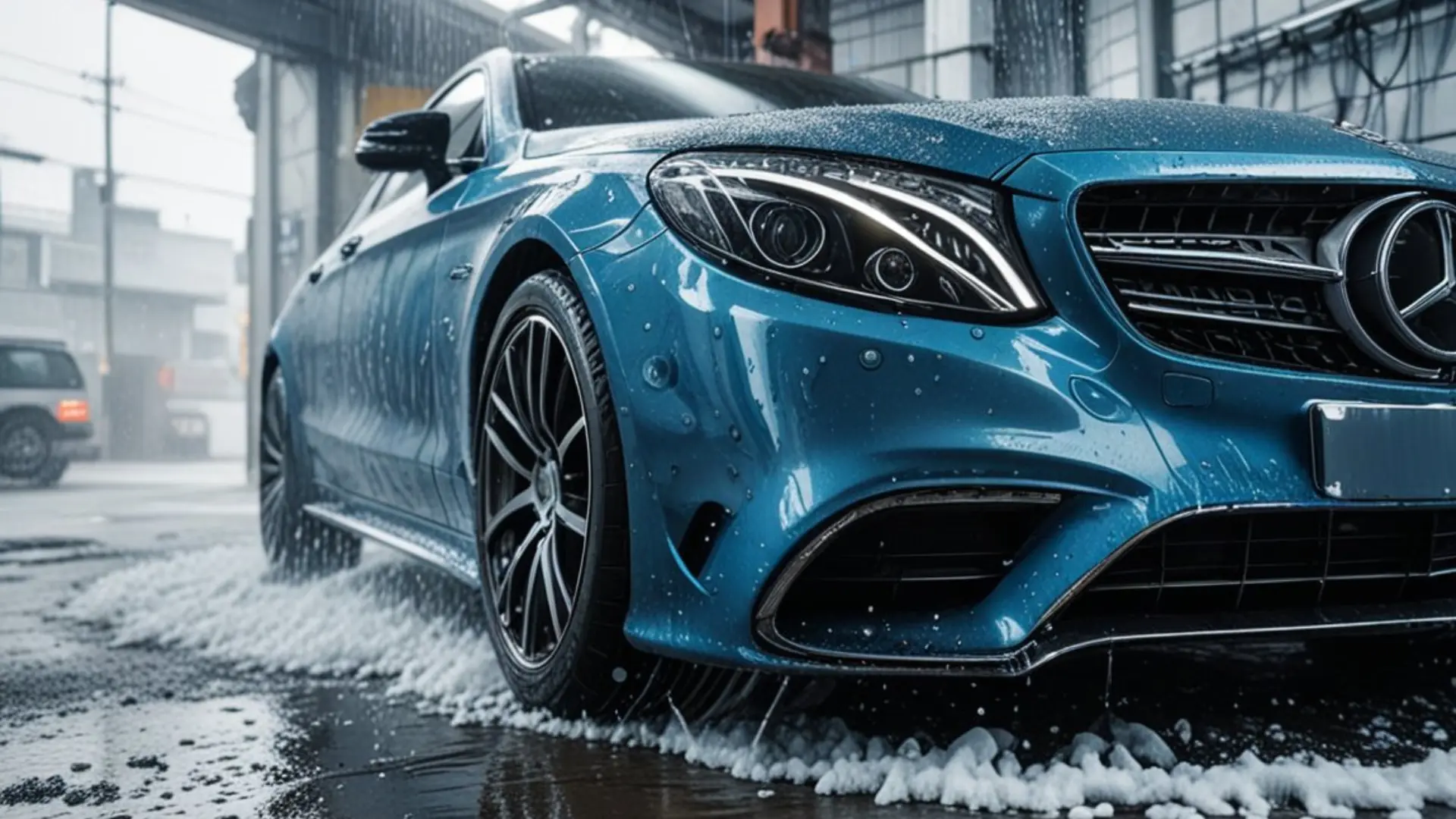Blue & Gray Simple Minimalist Automotive Youtube Intro copy carwash in vollgas